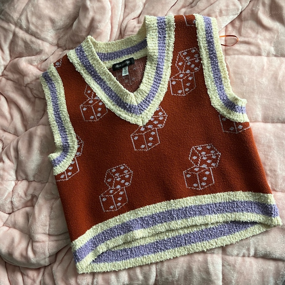 Aesthetic bright Urban Outfitters cropped sweater vest